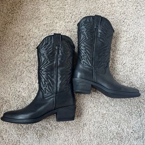 Black Steve Madden Cowboy Boots